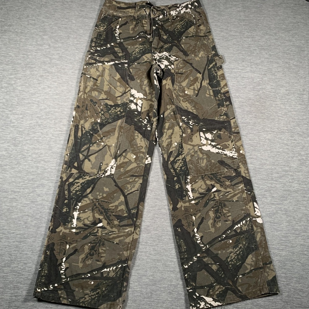 RSQ Cargo Pants Boys 20 Camo Straight Leg Outdoor Utility Double Knees‎ Baggy